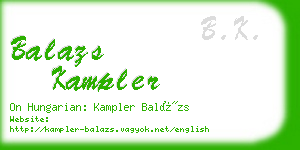 balazs kampler business card